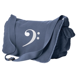 The Music Gifts Company 617842-BK-BCLF Bass Clef Messenger Bag 14" x 10 1/2" x 5"