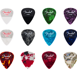 Fender Dotted Celluloid Picks, 351 Shape Medium - 12 Pack