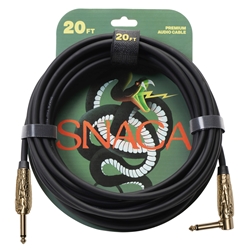 Snaca Cables X100-L Instrument Cable - Straight to Right 20'