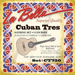 La Bella CT750 Cuban Tres String Set - Silk & Steel 12-31