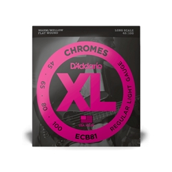 D'Addario ECB Electric Bass XL Chromes - Long Scale Custom Light - 40-100, Light - 45-100, Medium - 50-105