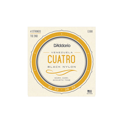 D'Addario EJ98 Venezuelan Cuatro Set - Black Nylon