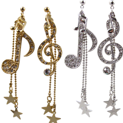 Treble Clef & 8th Note Dangle Earrings