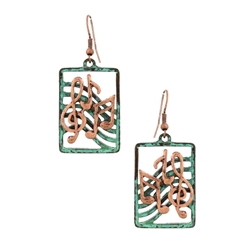 Music Gifts Company 643903 Music To My Earrings - Copper Patina