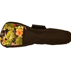 padded, padding, with, gig, bag, uke, ukulele,flower, hawaiian, hawaii, design, motif, fabric, accent