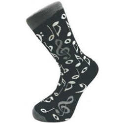 Music Gifts Company SOC14 Grey and White Music Notes Socks
