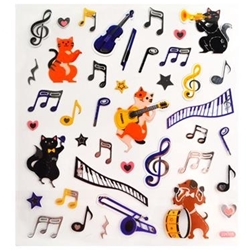 Musical Cats and Dogs Stickers