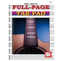 Mel Bay's Full Page Tab Pad -  Guitar