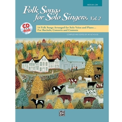 Folk Songs For Solo Singers - Volume  2 with CD -  Medium Low Voice